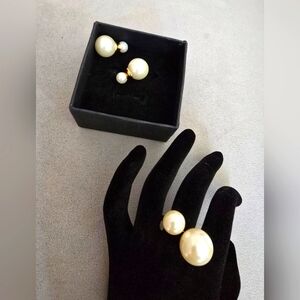 Elegant Gold and Cream perls Jewelry Set
